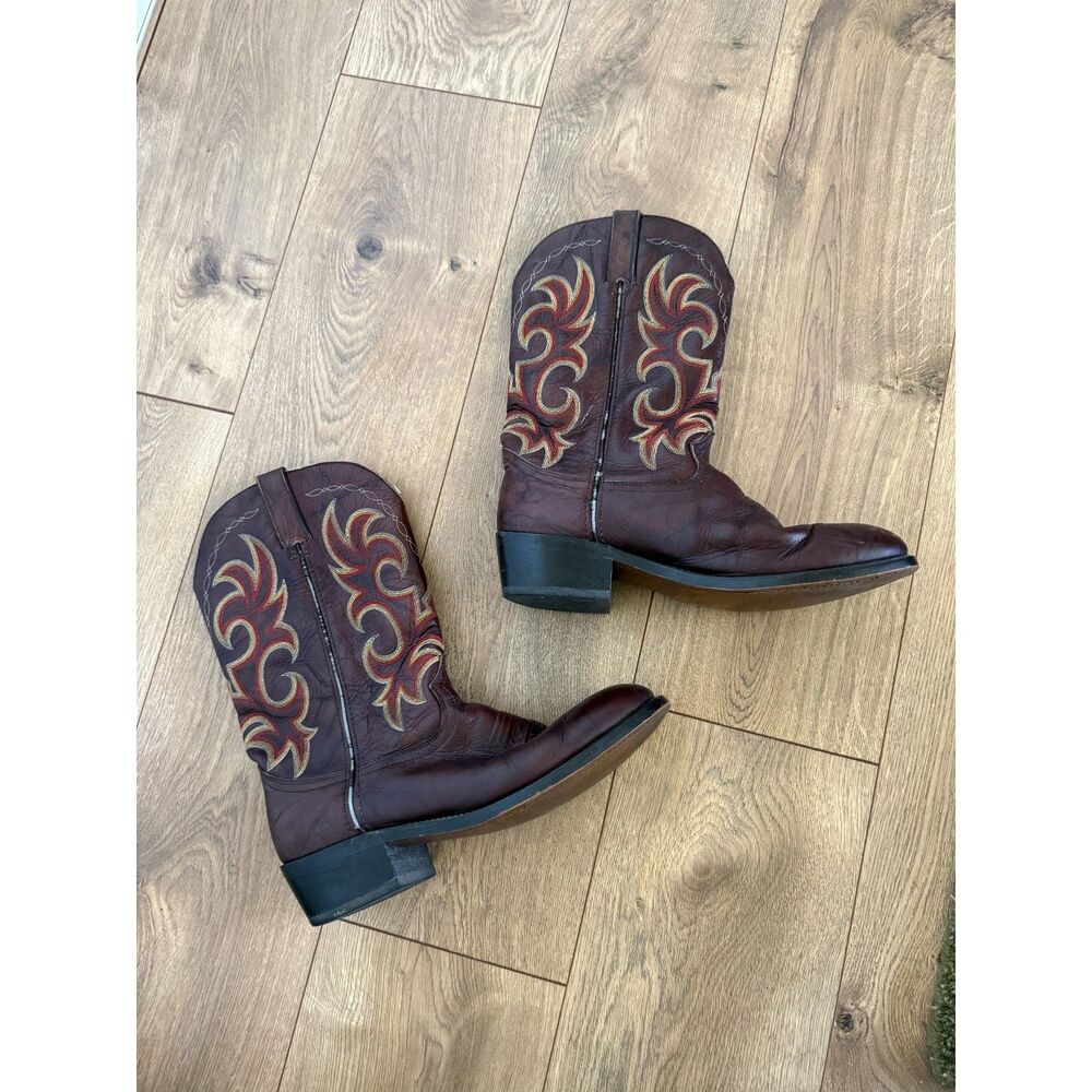 DURANGO 11D Men Leather Cowboy Boots Men’s Brown Western Boot Rodeo Riding